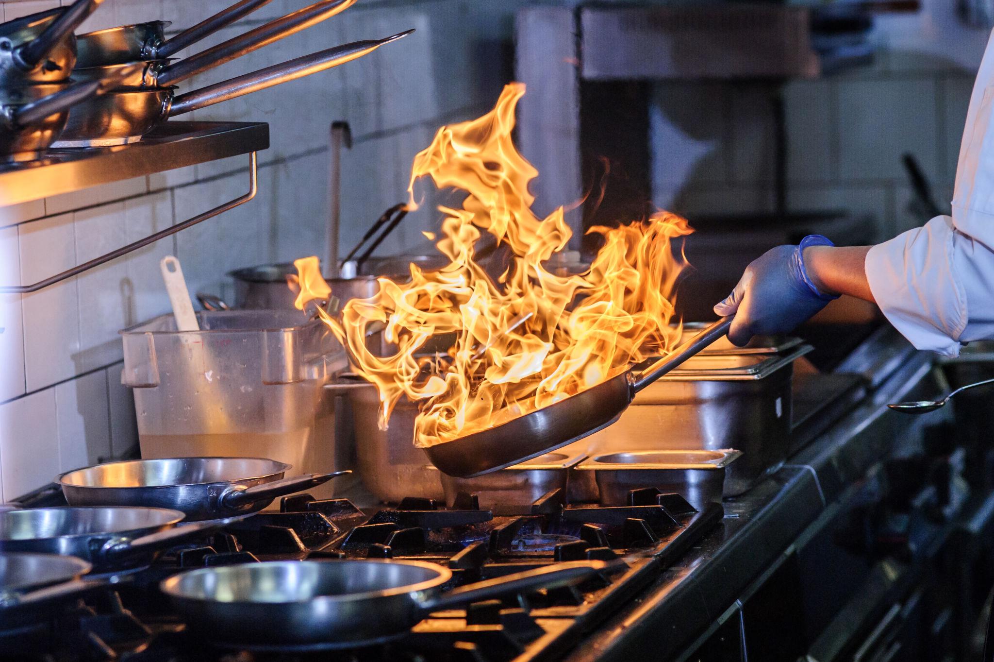 Kitchen and chef at work